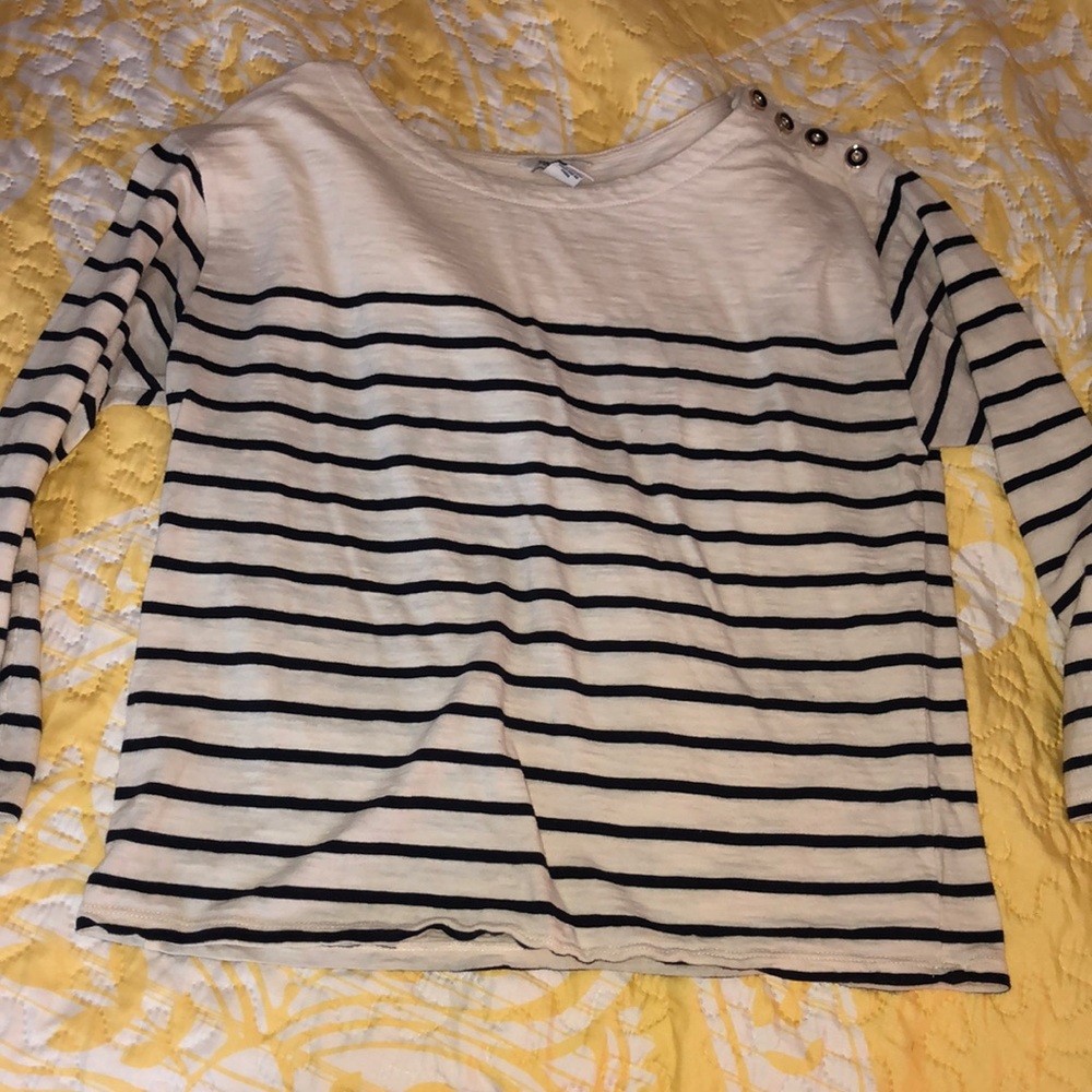 Cropped stripe shirt
